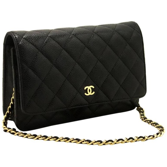 CHANEL Handbags - Authentic Chanel Black Caviar Gold Hardware WOC